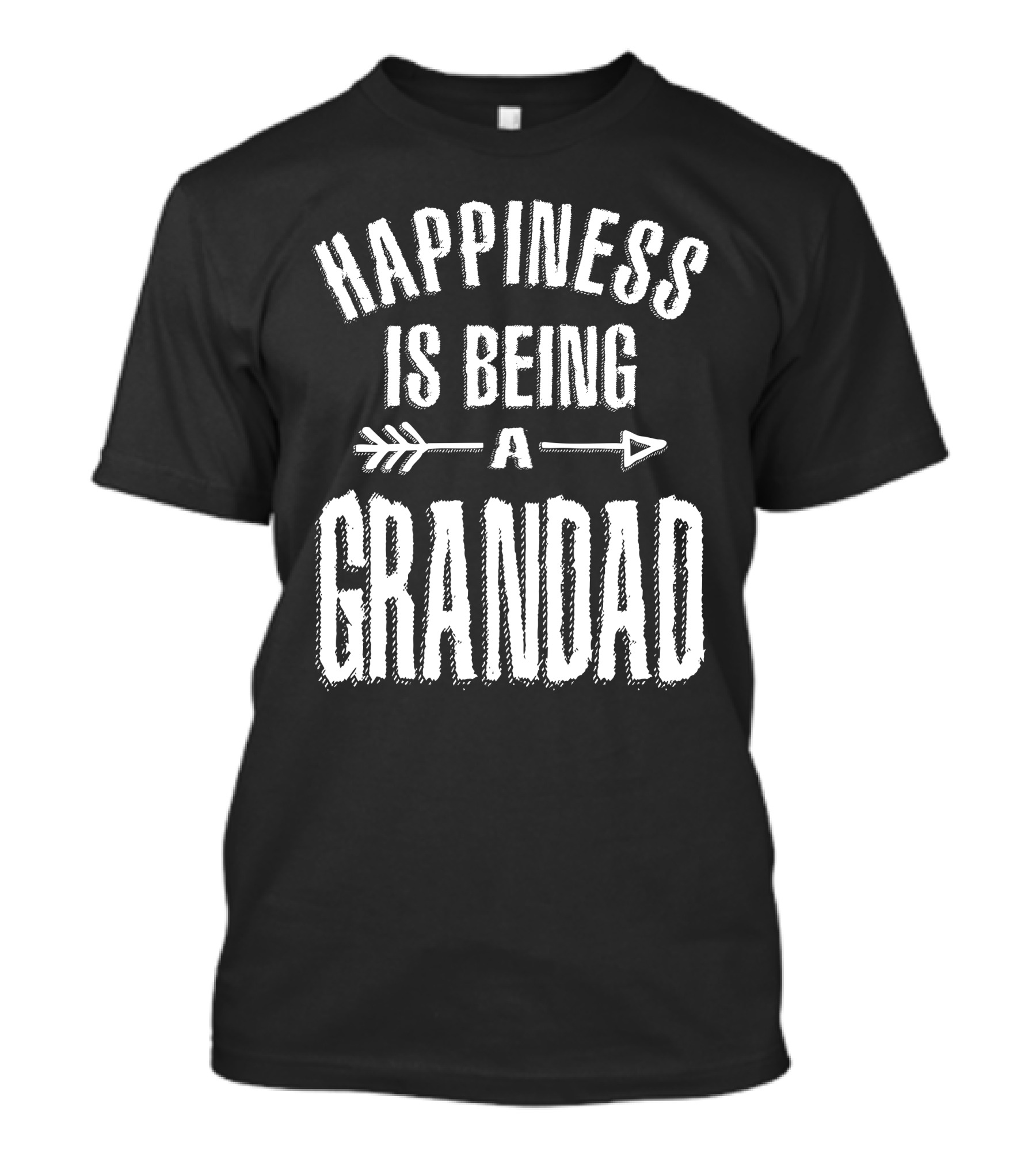 Happiness Is Being A Grandad Arrow Text T-Shirt