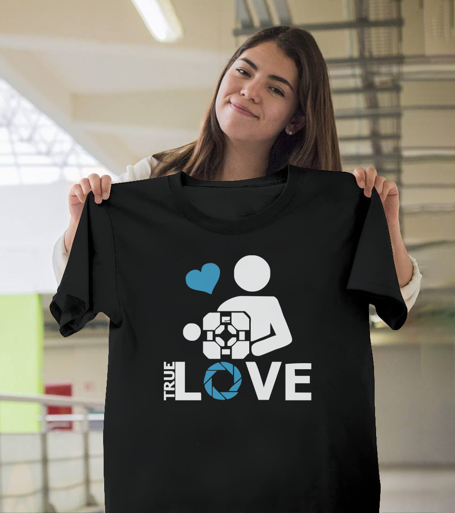 Portal Companion Cube True Love Aperture Lab Gamer T-Shirt