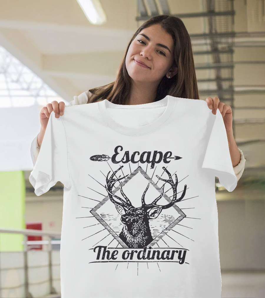 Escape The Ordinary Deer Antlers Diamond Shape T-Shirt