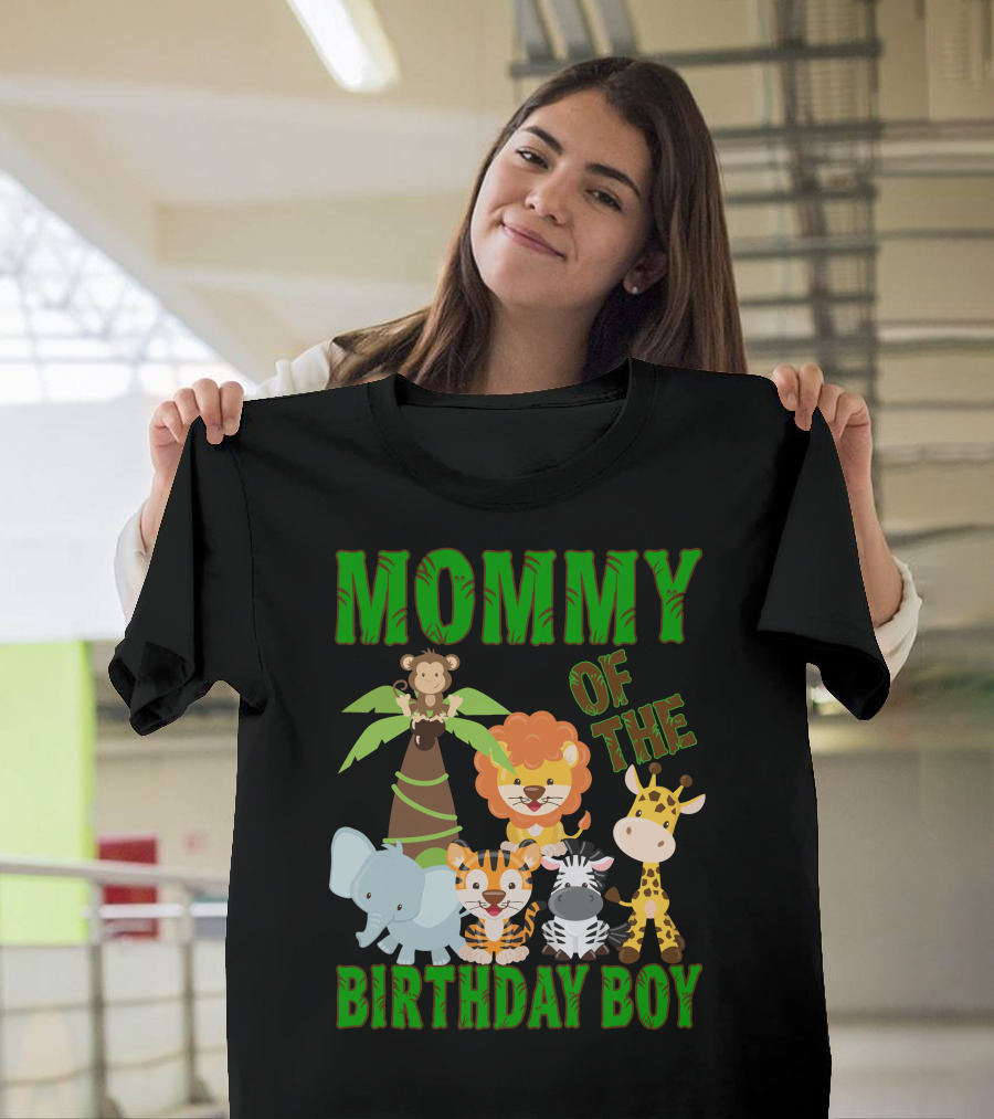 Mommy of the Birthday Boy Jungle Animals T-Shirt