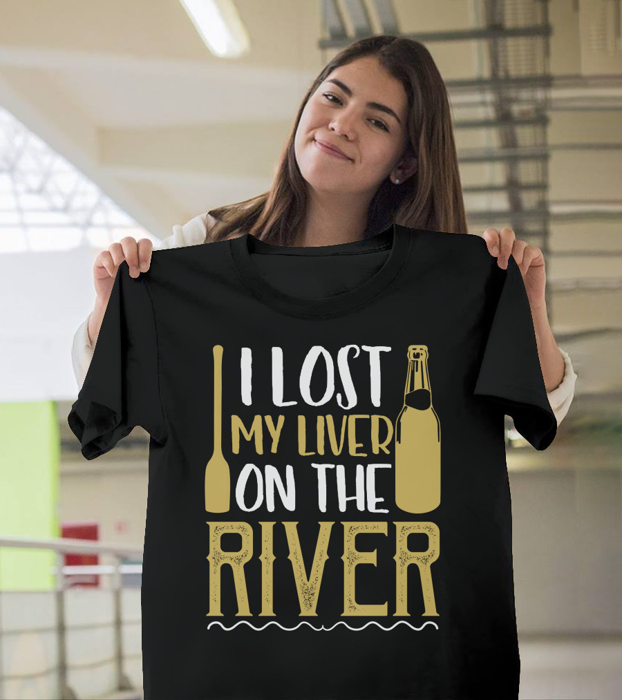 I Lost My Liver On The River Paddle Bottle Illustrated T-Shirt