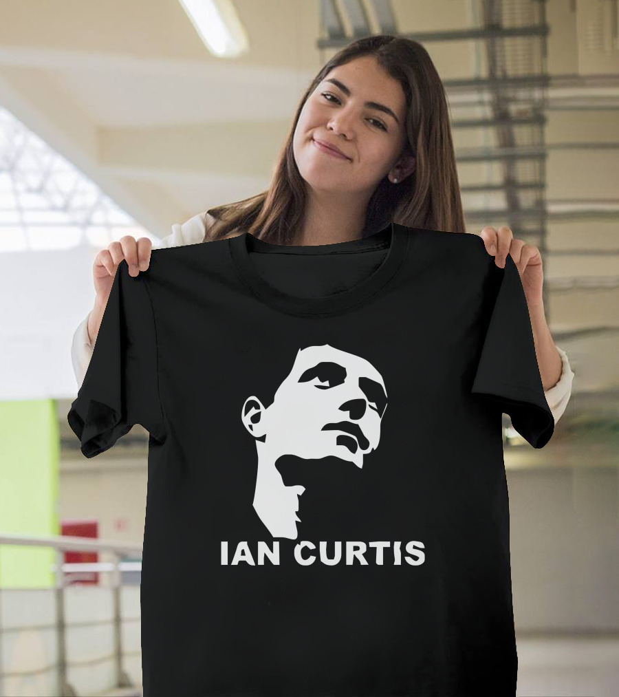 Ian Curtis Black and White Stencil T-Shirt