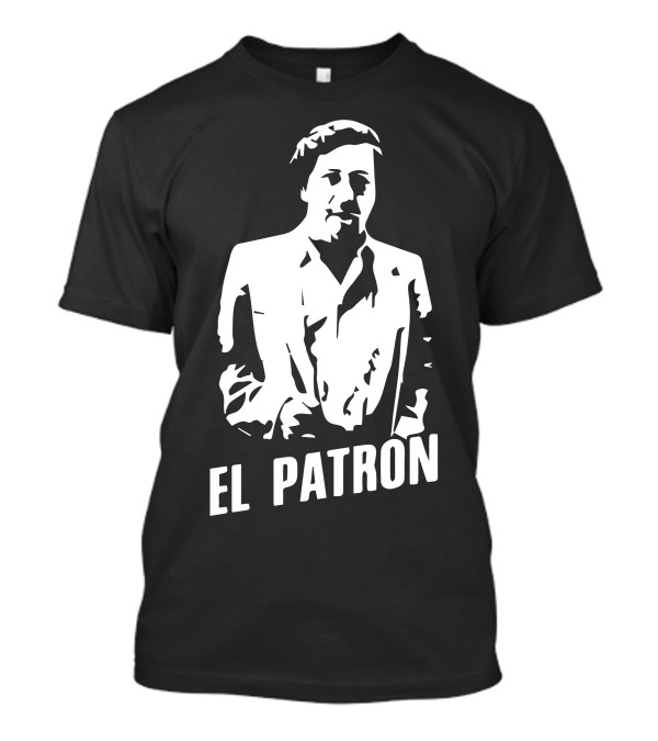 El Patron Pablo Escobar Black And White Stencil T-Shirt