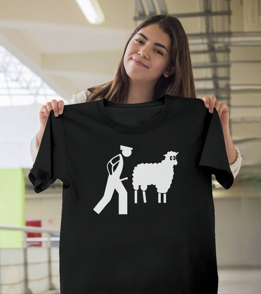 Rude Sheep Police Figure and Sheep T-Shirt