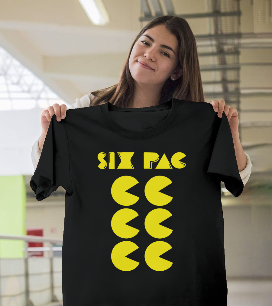 Six Pac Retro Style Yellow Icons T-Shirt