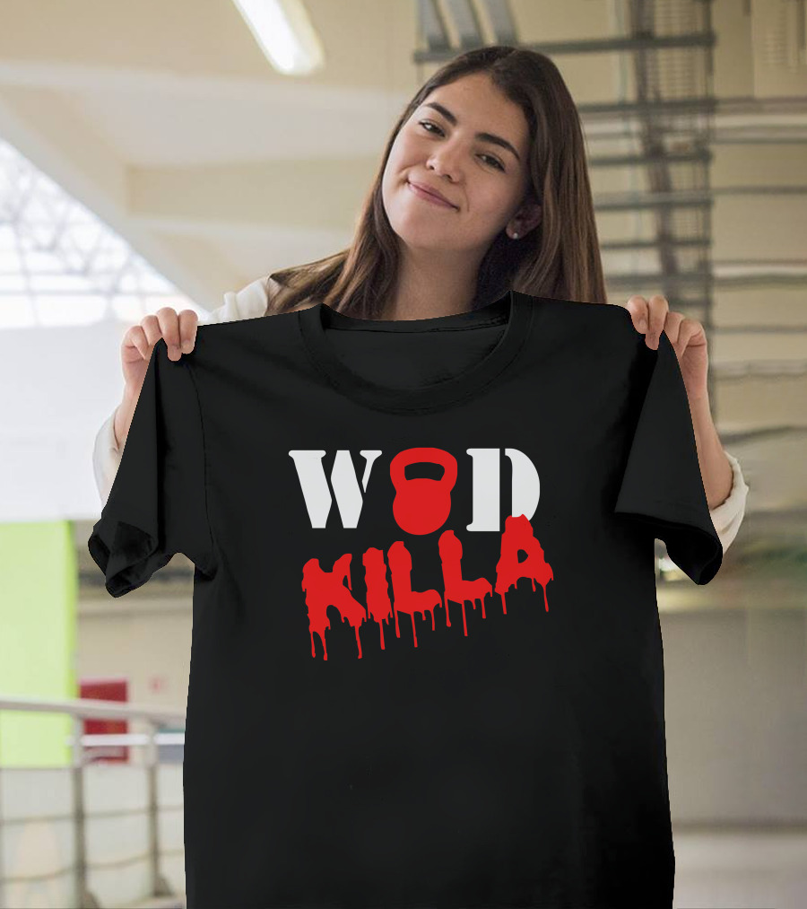 WOD Killa Kettlebell Red Dripping Text T-Shirt