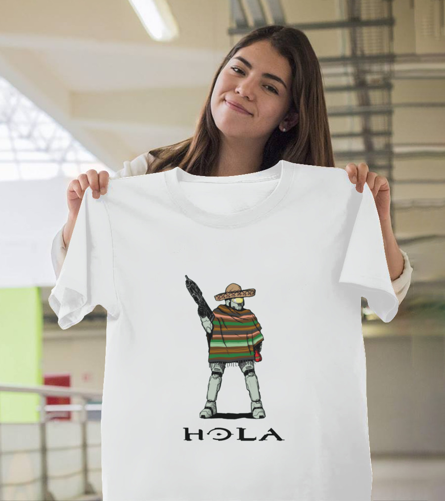 Hola Robot with Sombrero and Poncho T-Shirt
