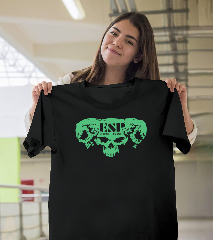 ESP Guitars Basses Skull Green T-Shirt