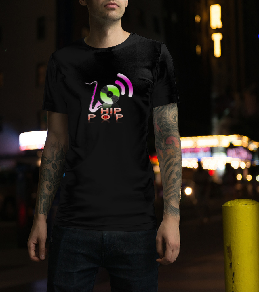 Hip Pop Vinyl Record Saxophone Music Vibrations T-Shirt
