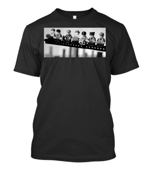 Lego Construction Workers Lunch On Skyscraper Beam T-Shirt