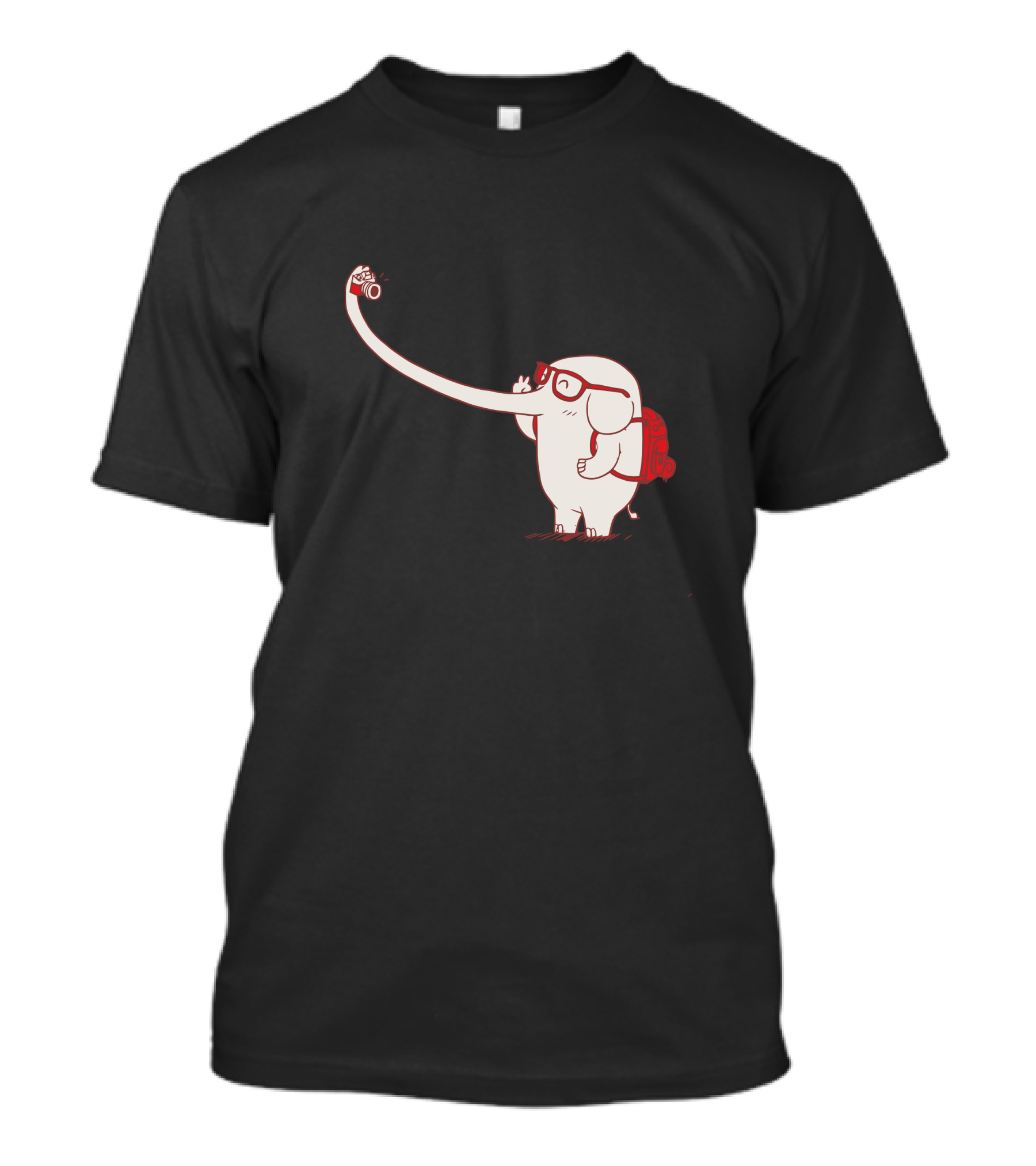 Elephant Camera Glasses Backpack Long Trunk Photo Snap T-Shirt