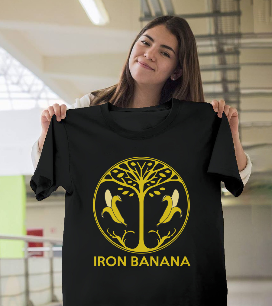 Iron Banana Tree Emblem with Dual Bananas T-Shirt