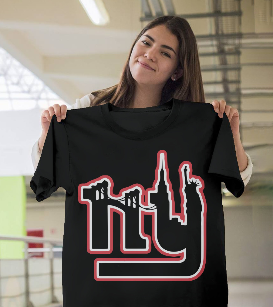 New York Giants Eli Manning Victor Cruz Jersey Funny Throwback NY Skyline T-Shirt