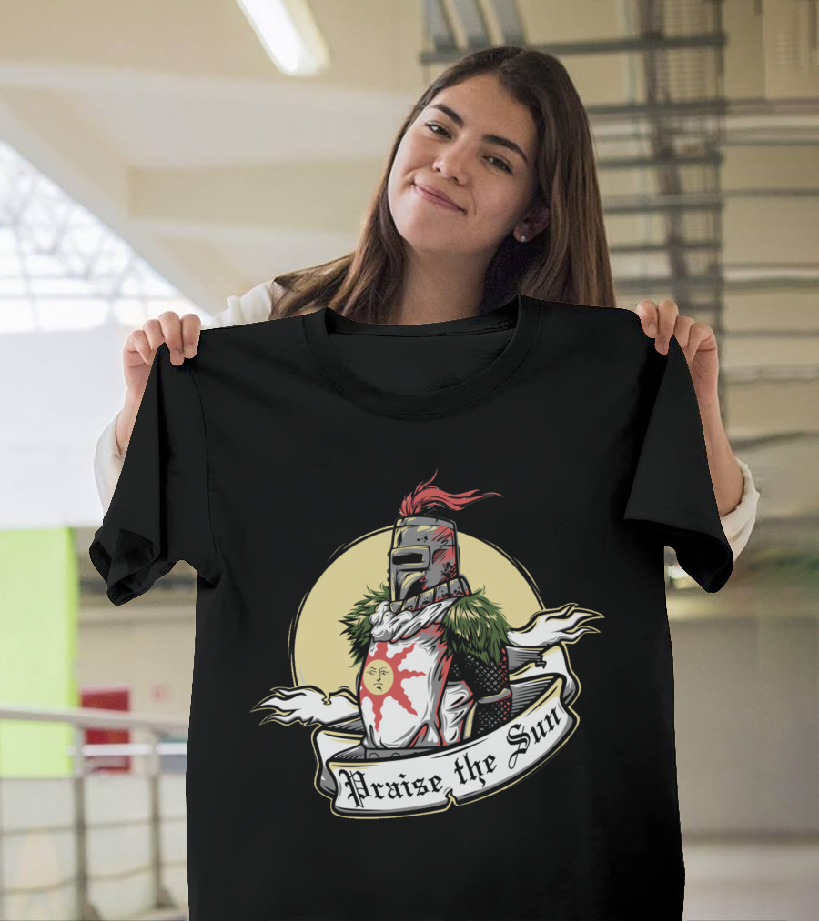 Dark Souls Praise The Sun Solaire of Astora Knight Medieval Sunlight Medallion T-Shirt