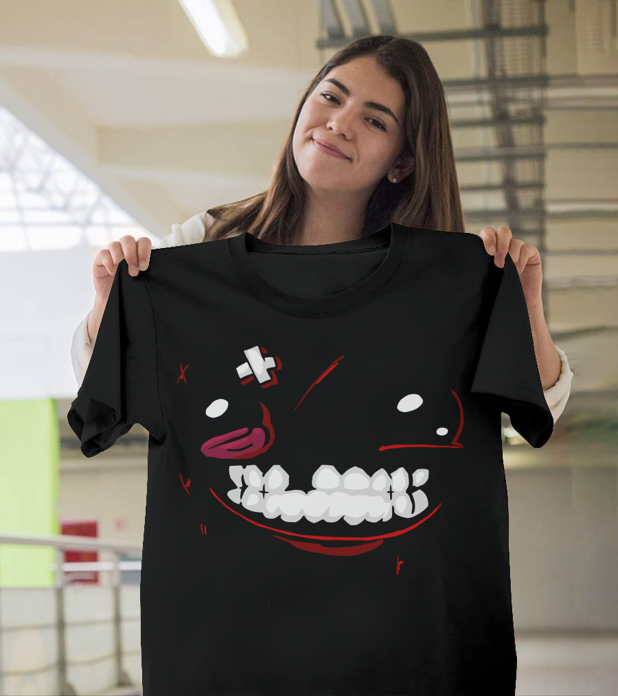 Super Meat Boy Grinning Face with Crossed Eye and Smile T-Shirt