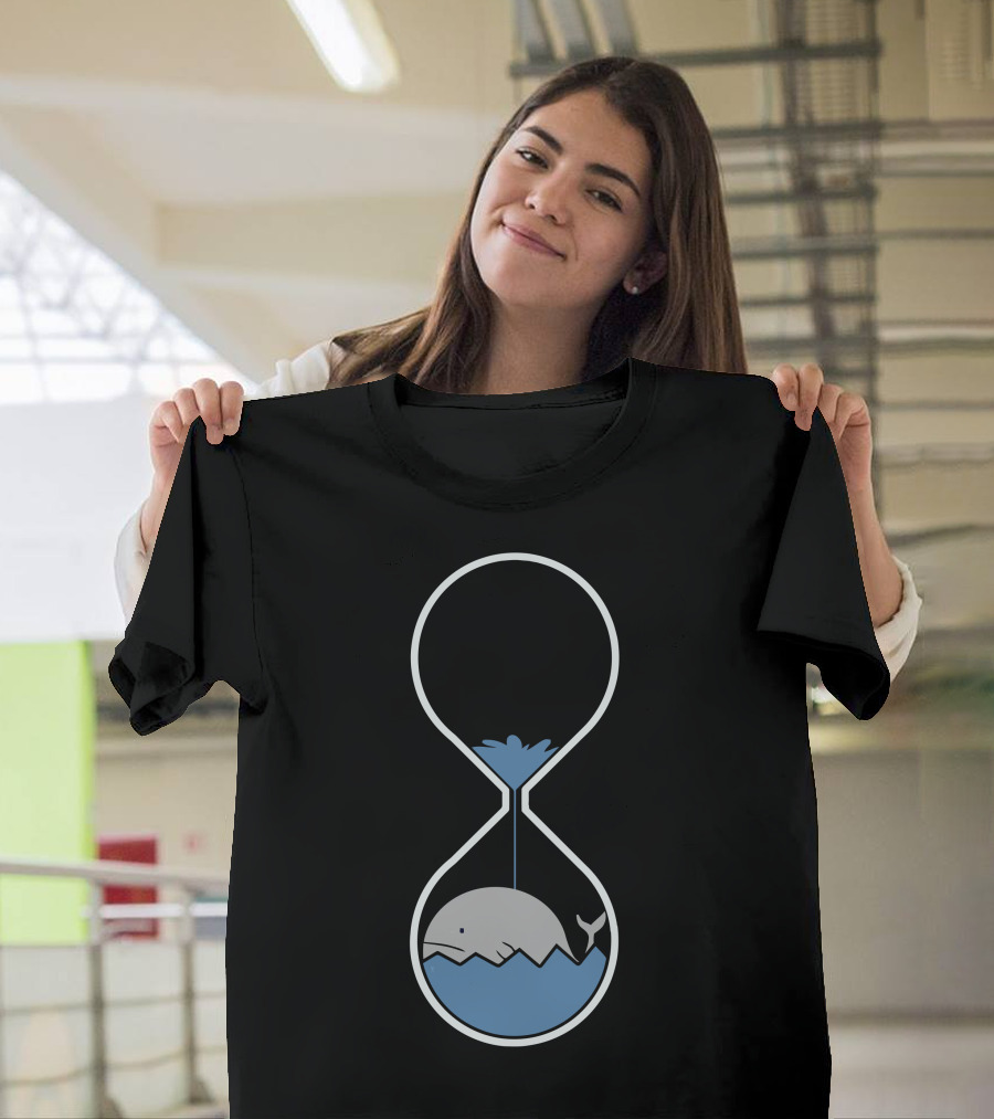 Whale in Hourglass Ocean Time T-Shirt