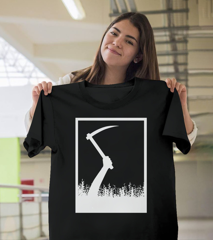 Children of the Corn Hand with Sickle Emerging from Cornfield T-Shirt