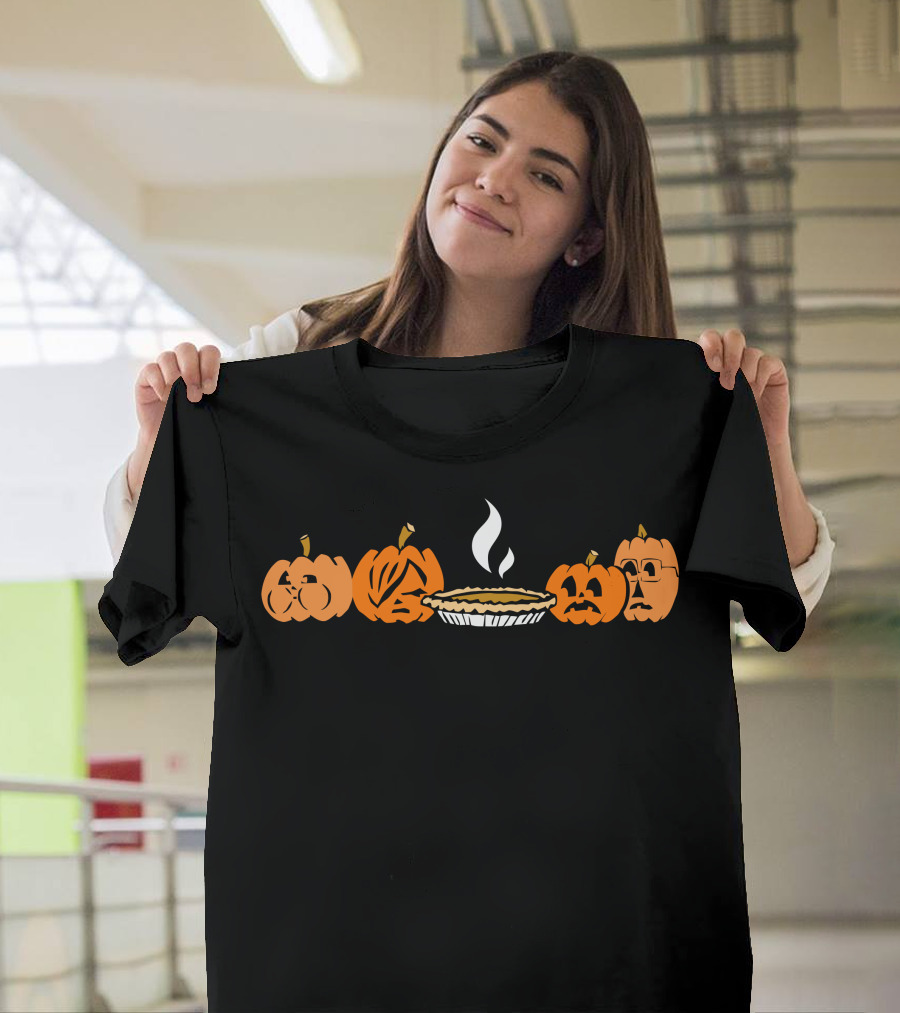 Pumpkin Faces with Pie Halloween Humor T-Shirt