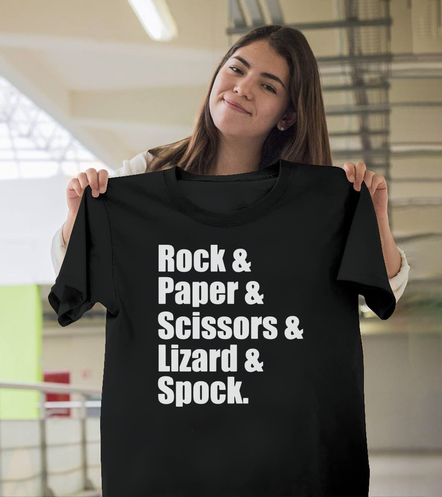 Rock and Paper and Scissors and Lizard and Spock T-Shirt