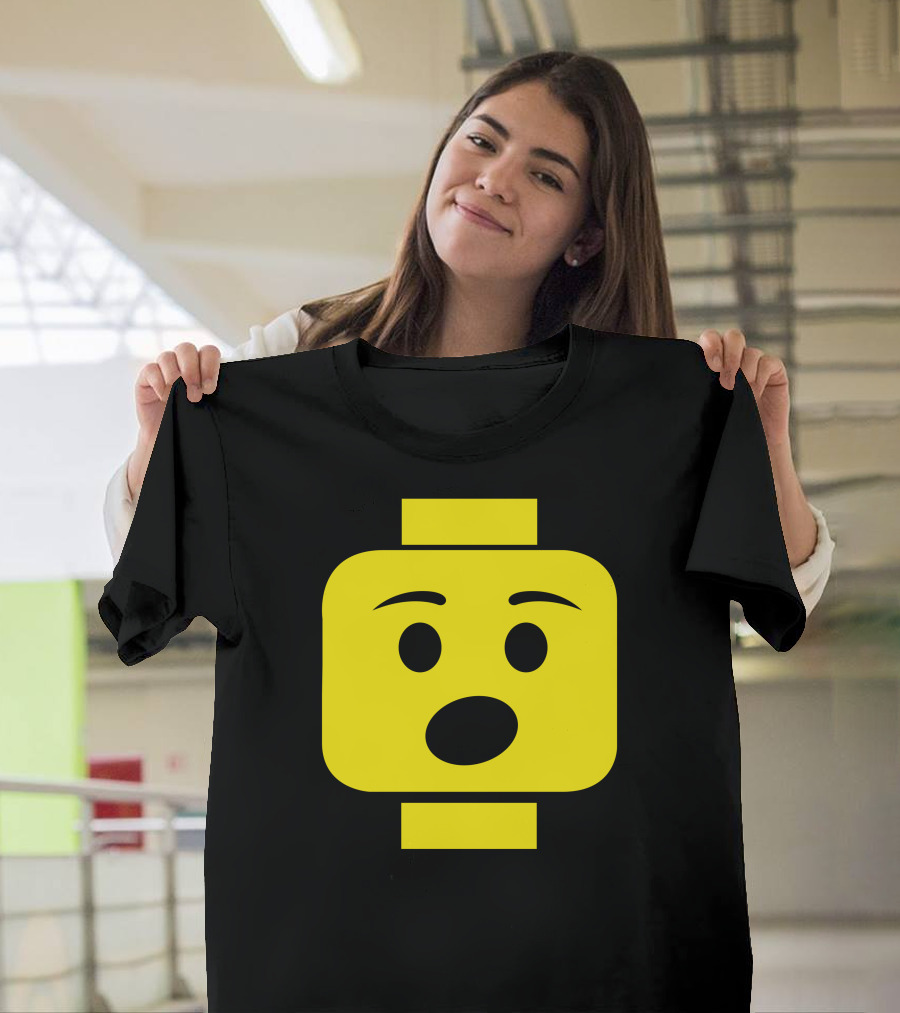 Surprised Expression Yellow Lego Head Face T-Shirt