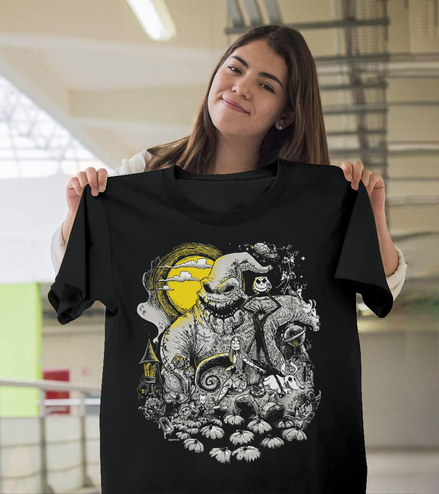 The Nightmare Before Christmas Halloween Full Moon Scene T-Shirt