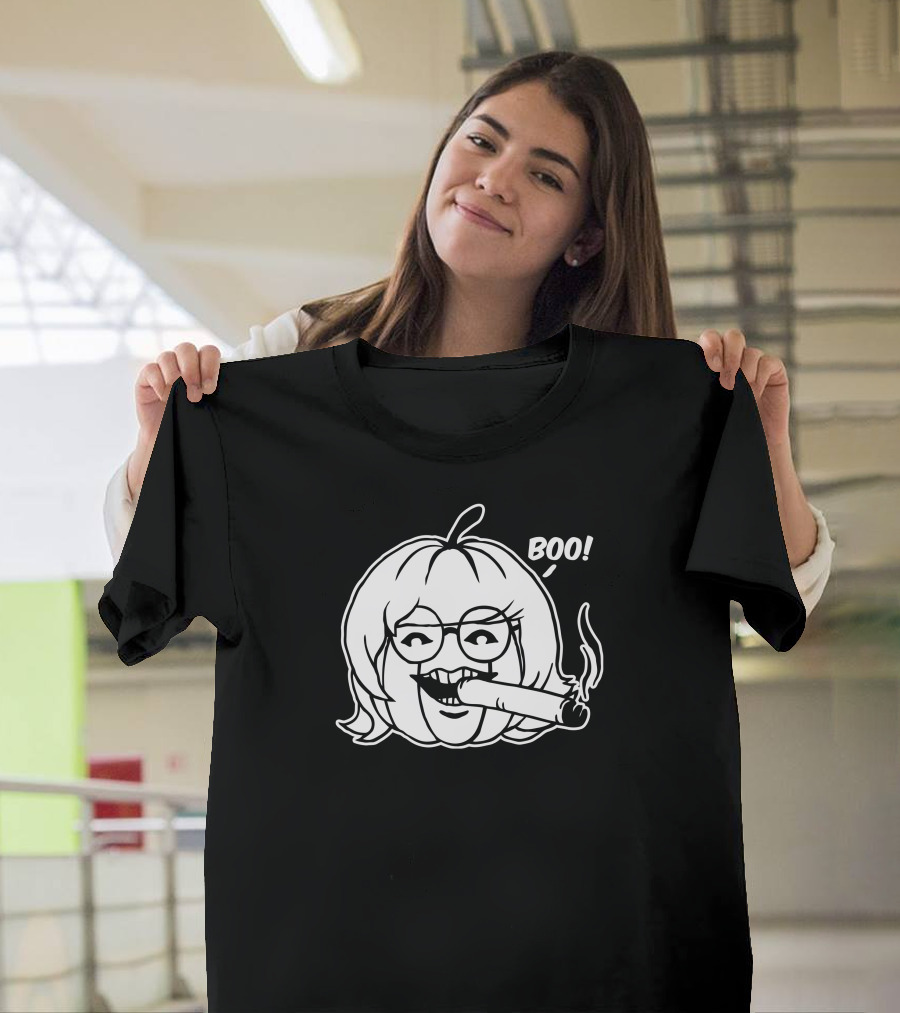 Boo Pumpkin Smoking Face Halloween T-Shirt
