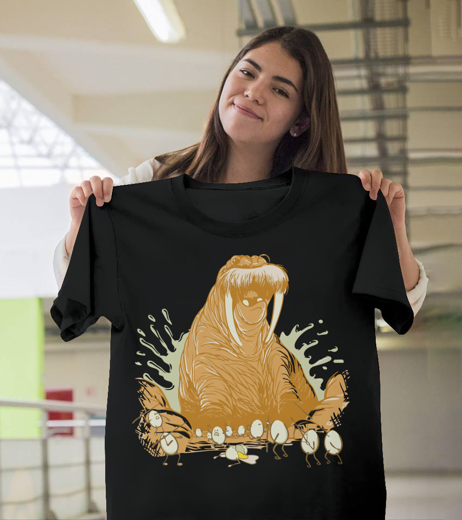 The Walrus and The Eggmen Clash in a Humorous Showdown T-Shirt