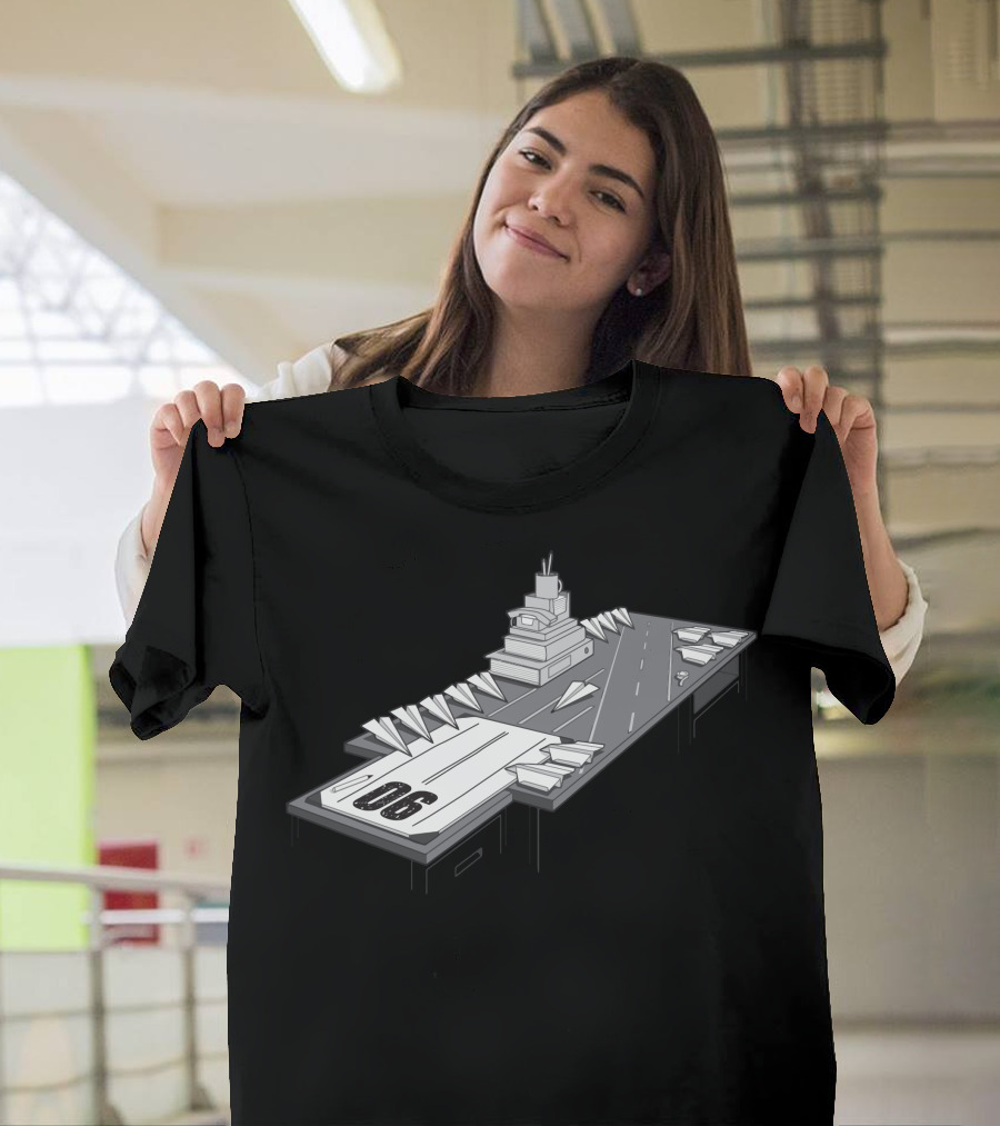 The War Against Work Paper Airplane Aircraft Carrier 06 T-Shirt