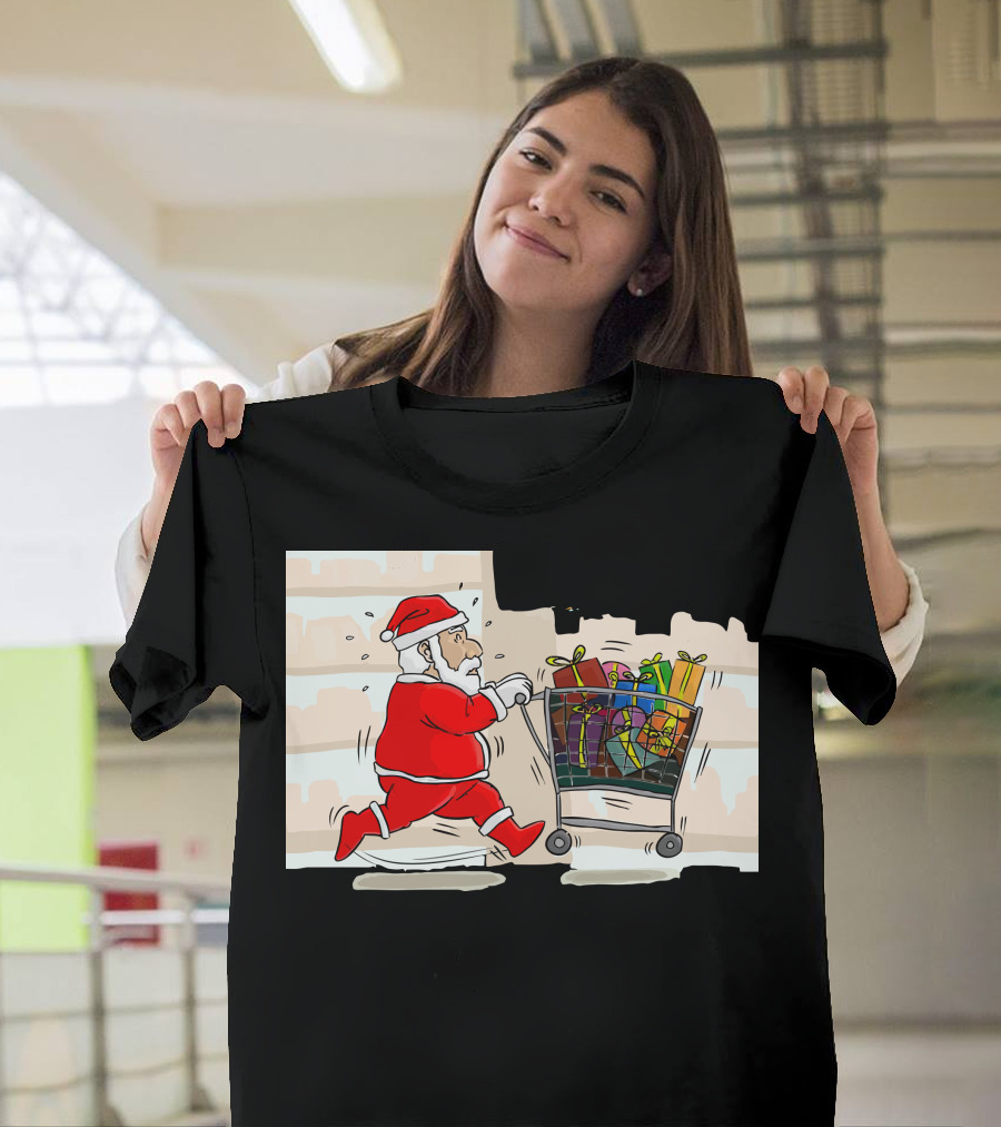 Santa Shopping Spree Discount Before Christmas T-Shirt