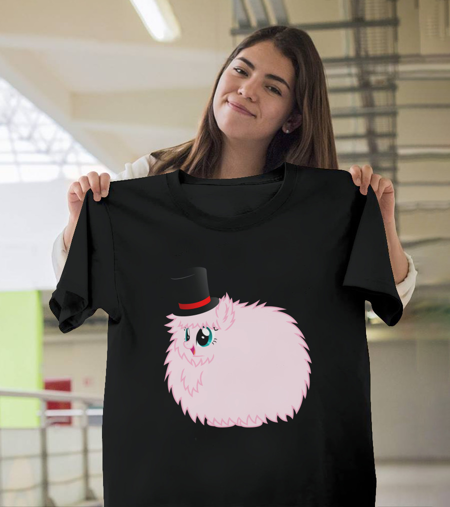 Fluffle Puff Stare with Cute Pink Fur and Top Hat T-Shirt