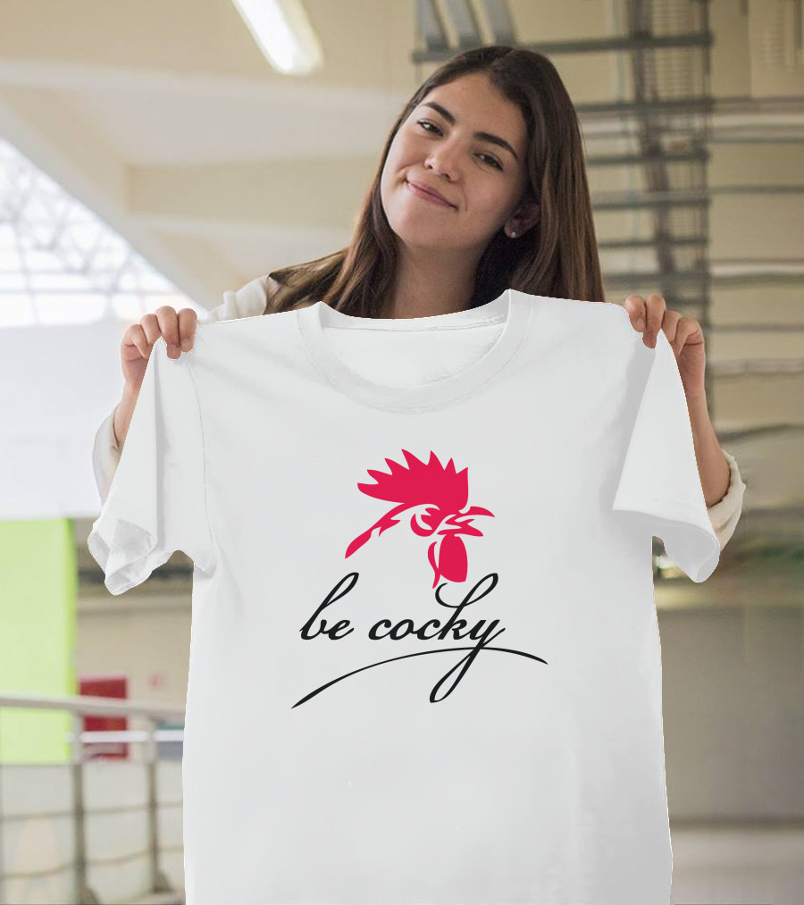 Be Cocky Rooster Bold Red Rooster Head T-Shirt