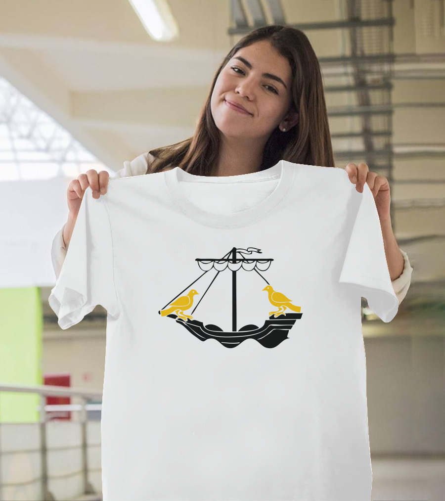 Boat of Lisboa Lisbon Iconic Yellow Birds T-Shirt