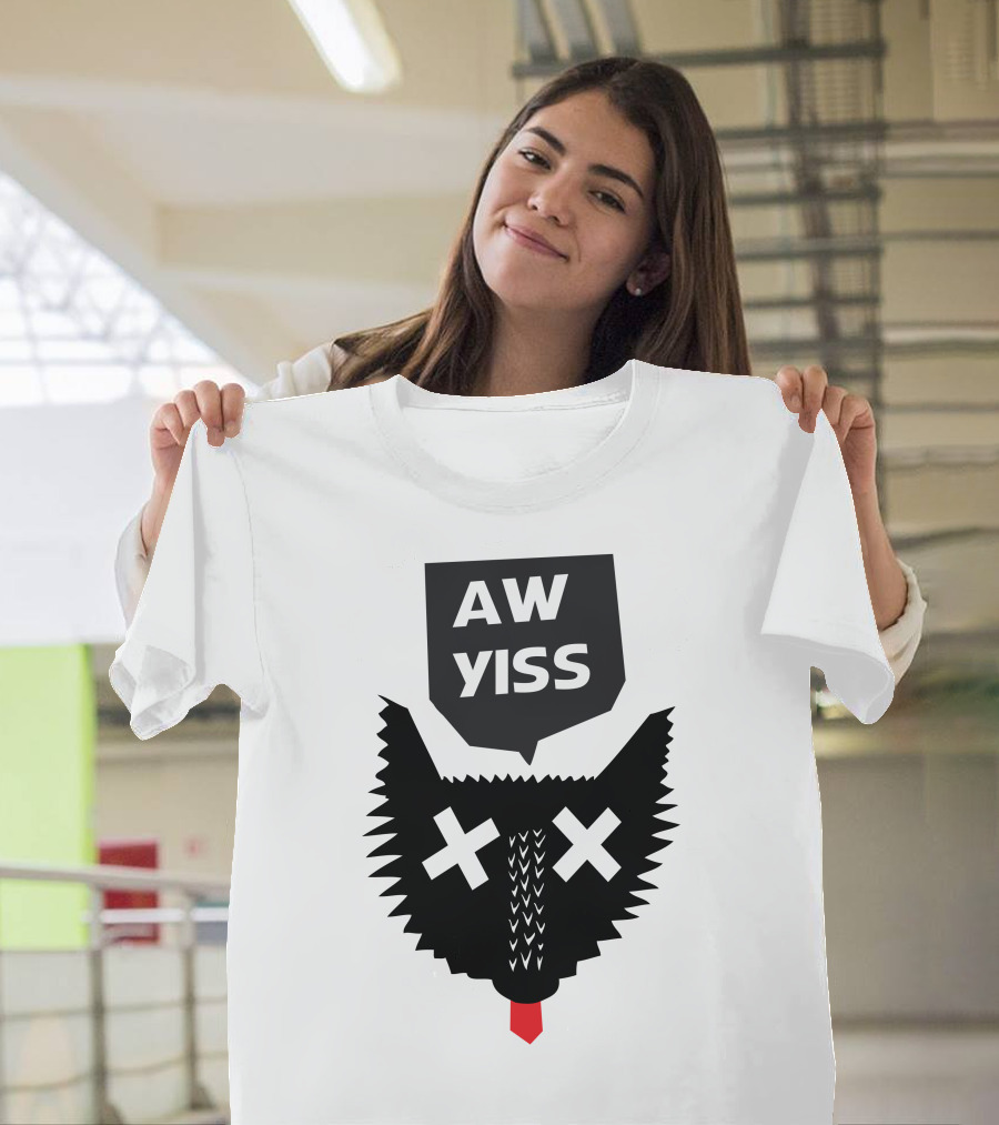 Happy Wolf Vibes with X Eyes and Red Tongue T-Shirt
