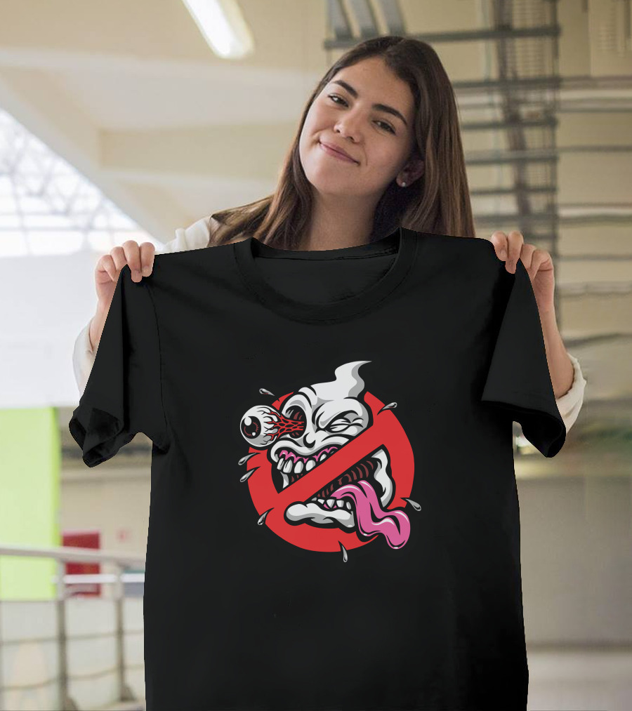 Ghost Blast Parody Graphic with Tongue and Eyeball T-Shirt