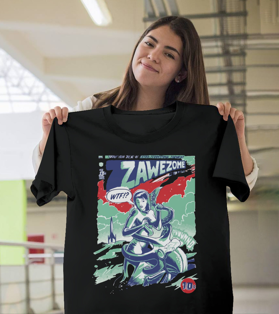 Zawesome WTF? Extra-Terrestrial Woman Pulp 11¢ T-Shirt