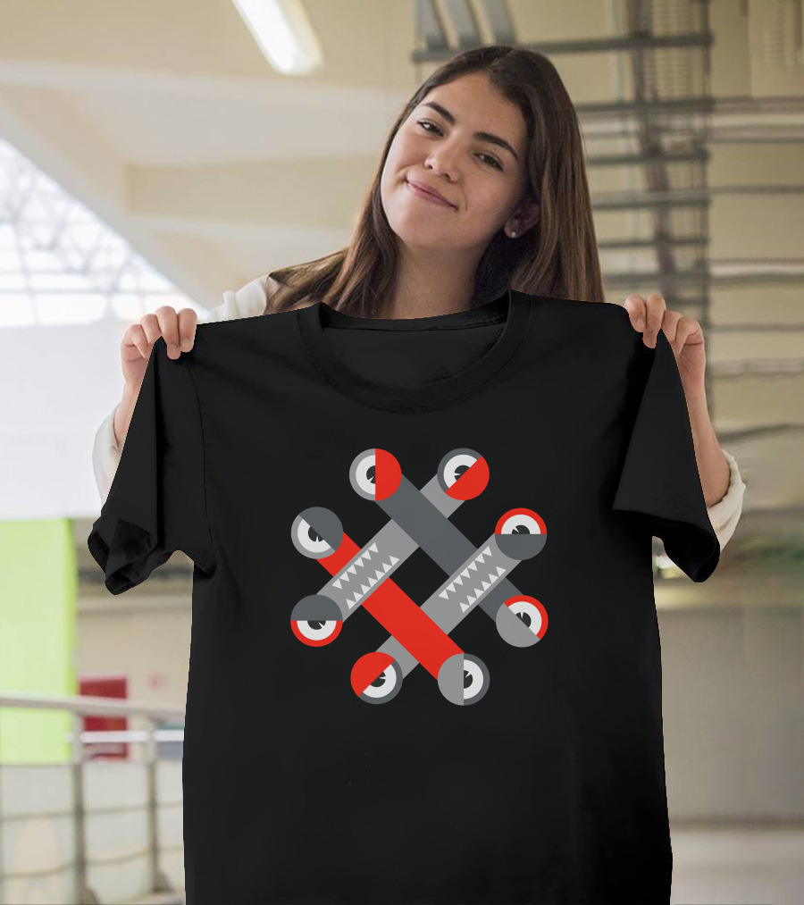 Sleepy Hashtag Overlapping Geometric Circles and Arrows T-Shirt