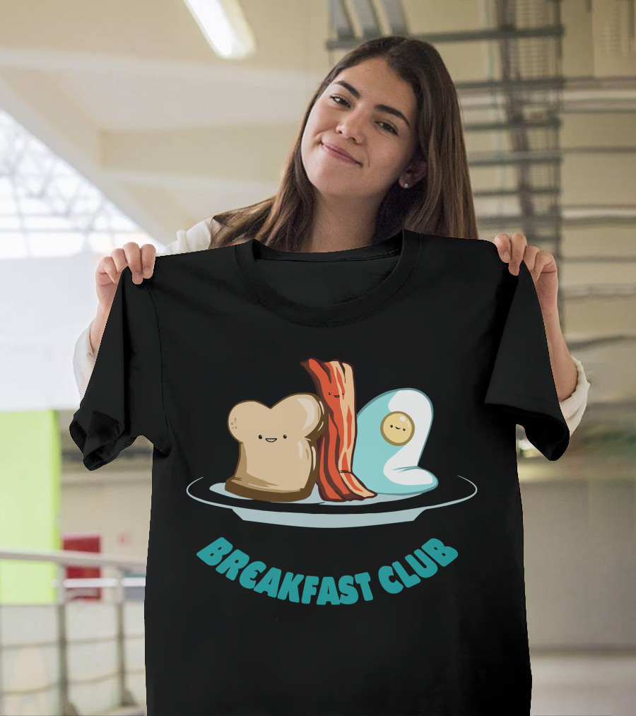 Breakfast Club Toast Bacon Egg Plate T-Shirt