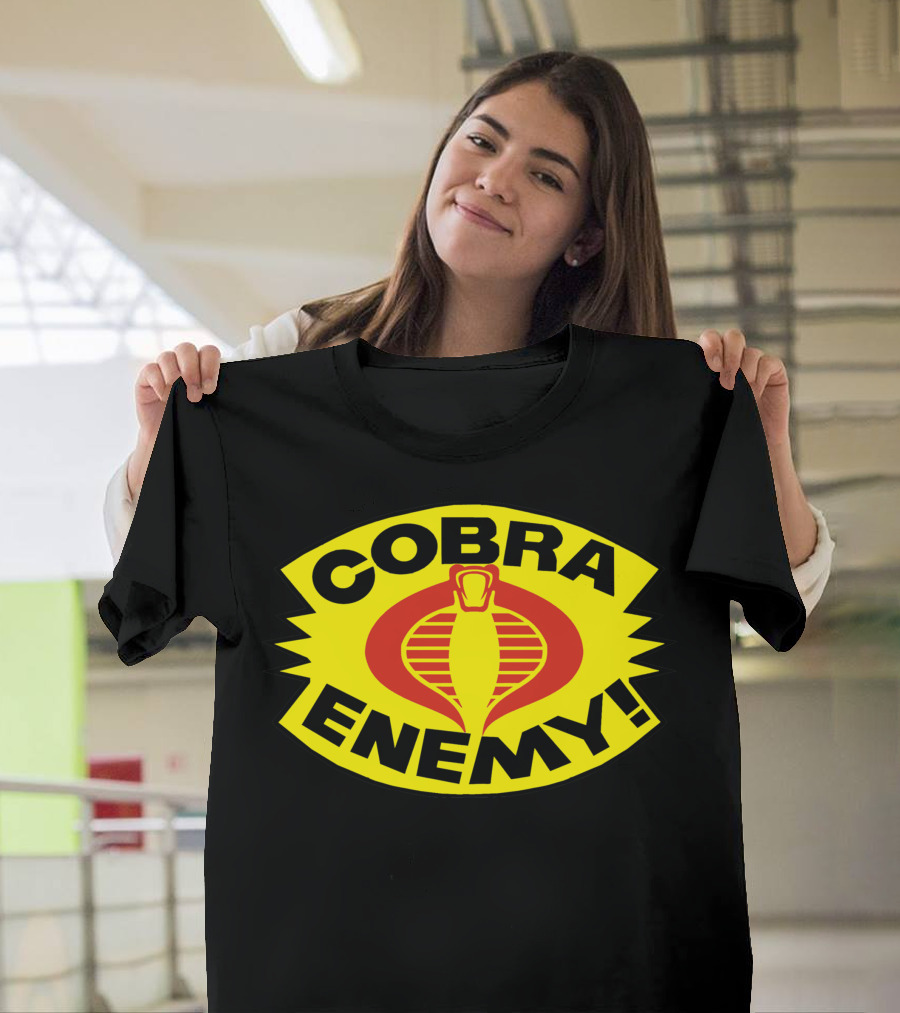 Cobra Enemy Logo with Red Icon and Yellow Background T-Shirt