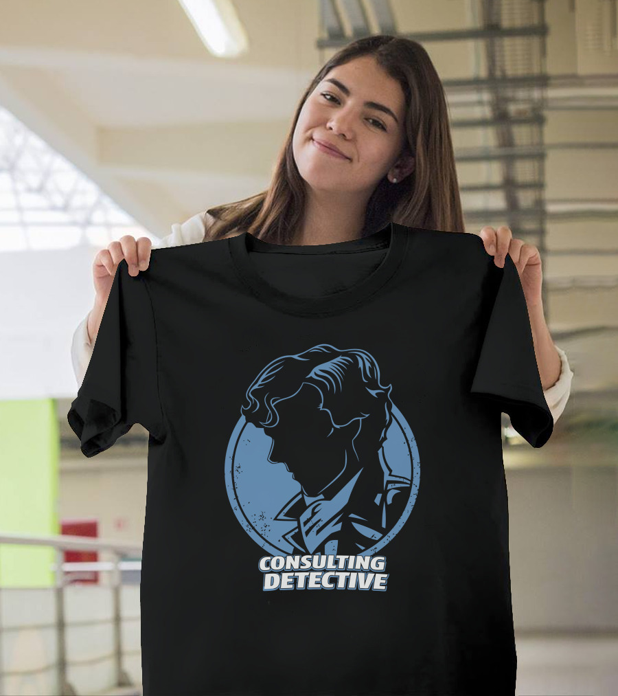 Consulting Detective Silhouette Navy Circle T-Shirt