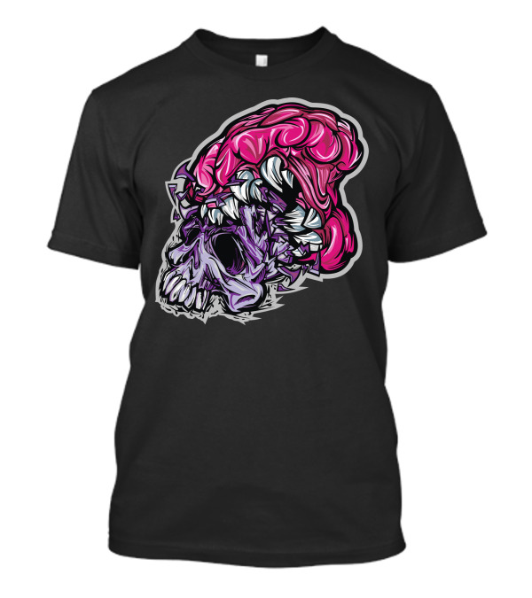 Crunch Time Broken Skull With Purple And Pink Details T-Shirt