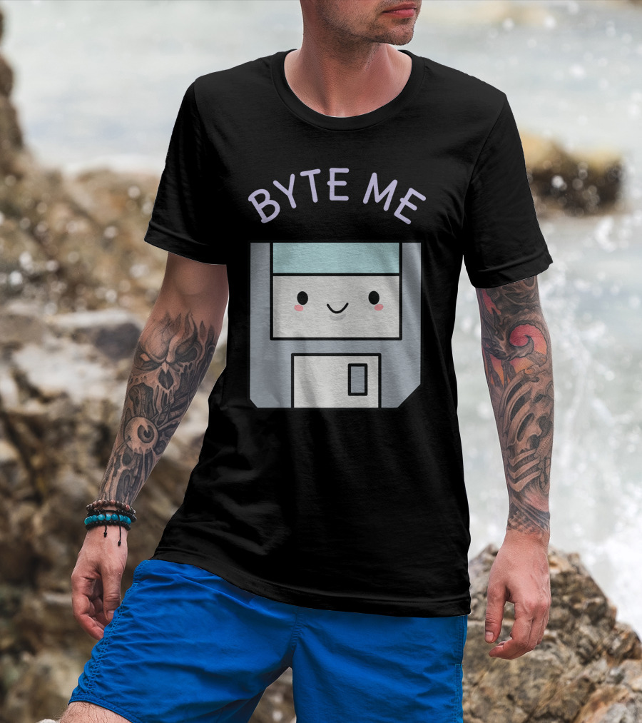 BYTE ME Cute Floppy Disk T-Shirt