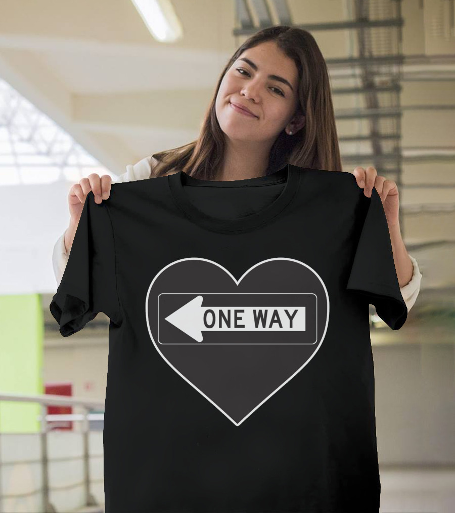 One Way Heart Symbol with Love Direction Arrow T-Shirt
