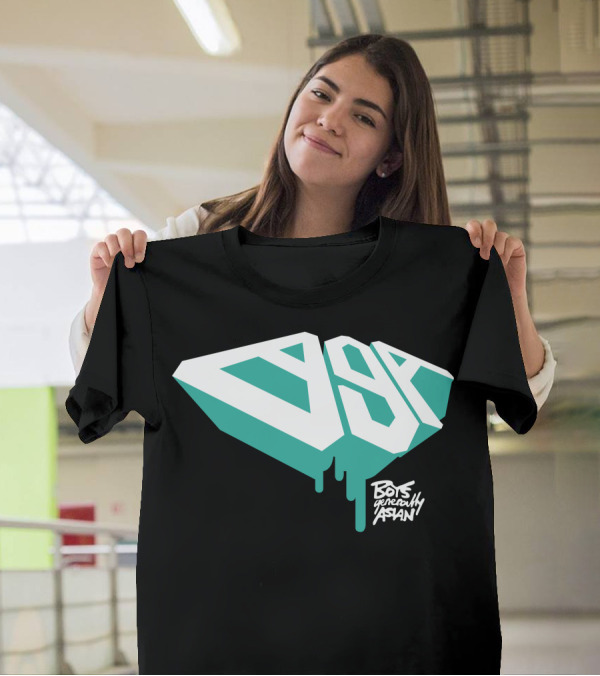 Bga Boys Generally Asian 3D Dripping Typography T-Shirt