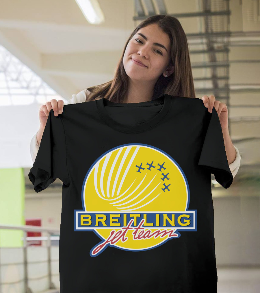 BREITLING Jet Team Logo Airplanes Yellow Circle T-Shirt