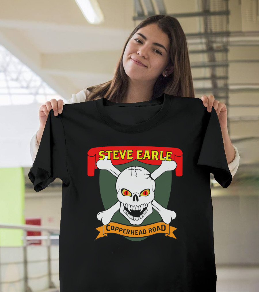 Steve Earle Copperhead Road Skull and Crossbones T-Shirt