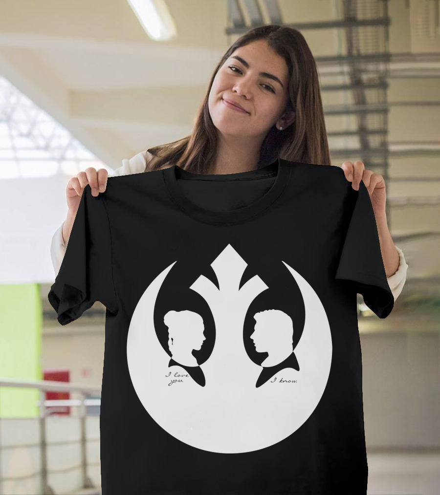 Princess Leia Han Solo Rebel Alliance Vinyl Decals I Love You I Know T-Shirt