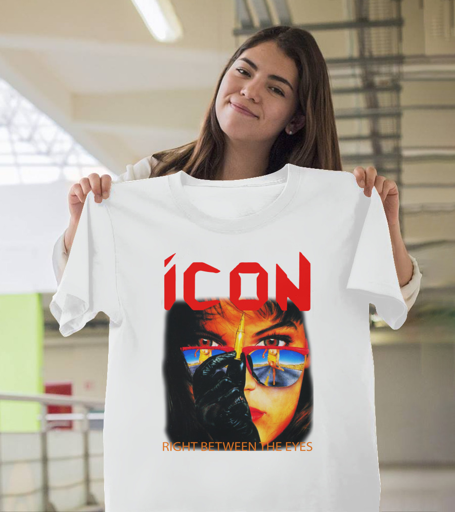 ICON Right Between The Eyes Woman with Bullet Reflection Sunglasses T-Shirt