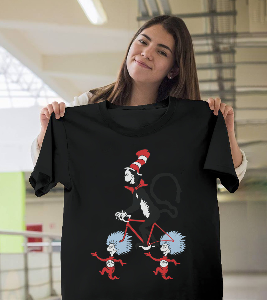 Cat In The Hat Thing 1 Thing 2 Bicycle T-Shirt