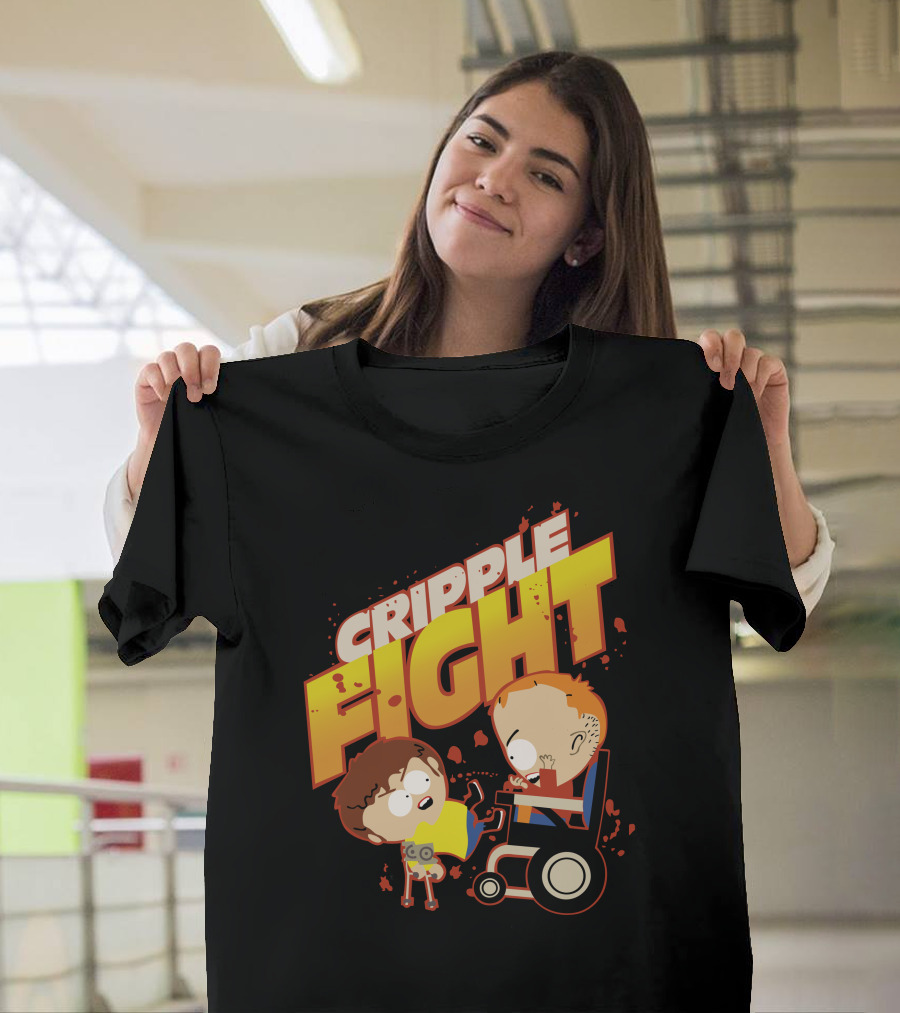 Cripple Fight Cartoon Style Characters Confrontation T-Shirt