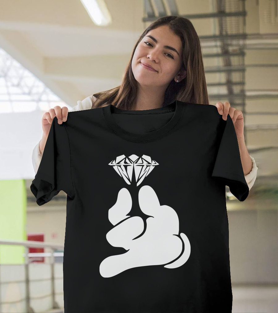 Cartoon Hands Holding Diamond T-Shirt
